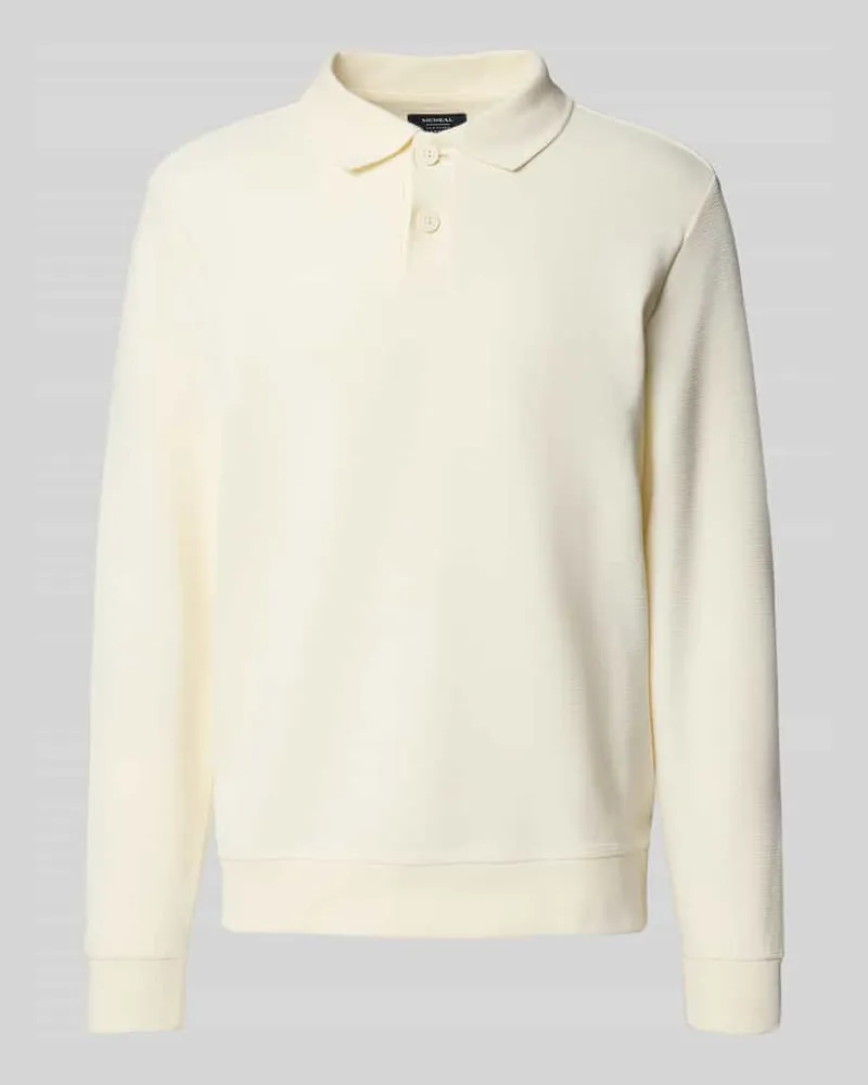 McNeal Pullover mit Polokragen und Knopfleiste Ecru