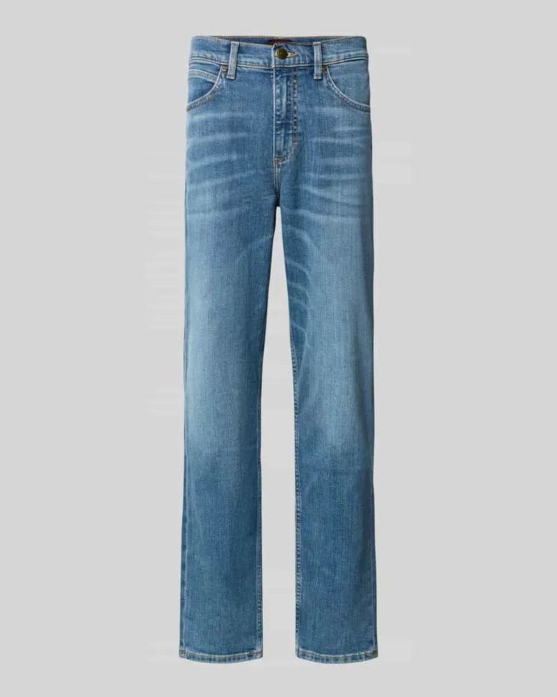 Lee Tapered Fit Jeans aus Baumwoll-Mix Modell 'David Jeansblau