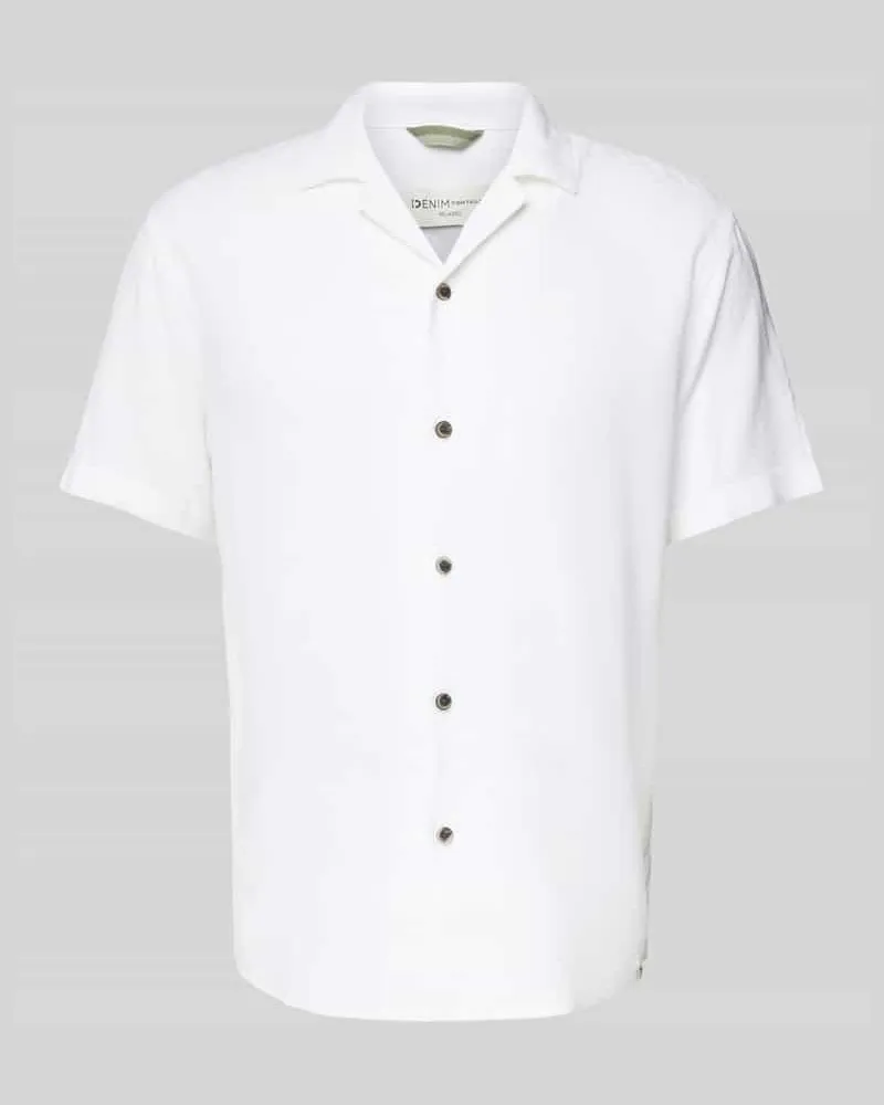 Tom Tailor Relaxed Fit Freizeithemd aus Viskose-Leinen-Mix Offwhite