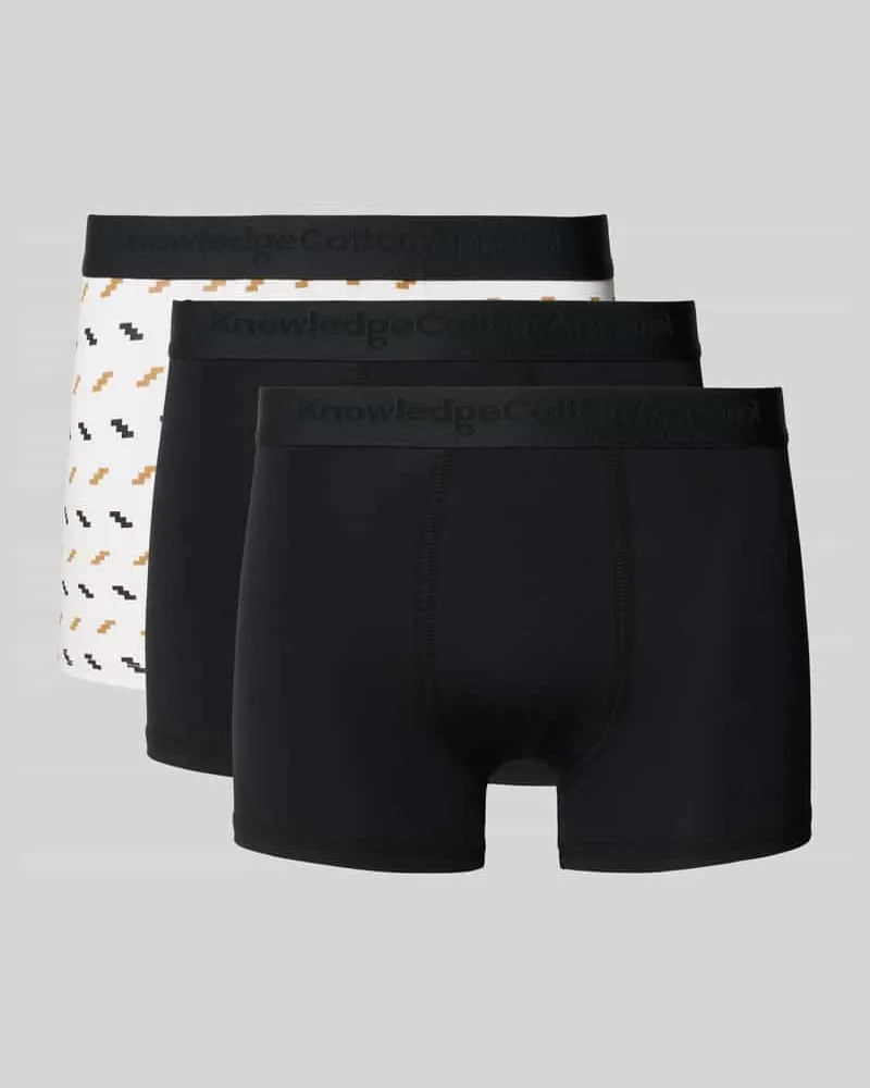 Knowledge Cotton Apparel Trunks mit Label-Bund im 3er-Pack 