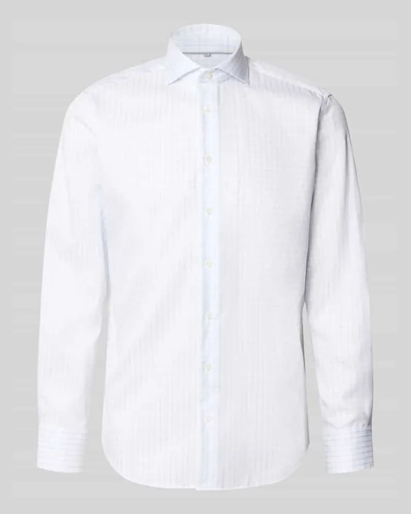 Christian Berg Slim Fit Business-Hemd aus reiner Baumwolle Hellblau