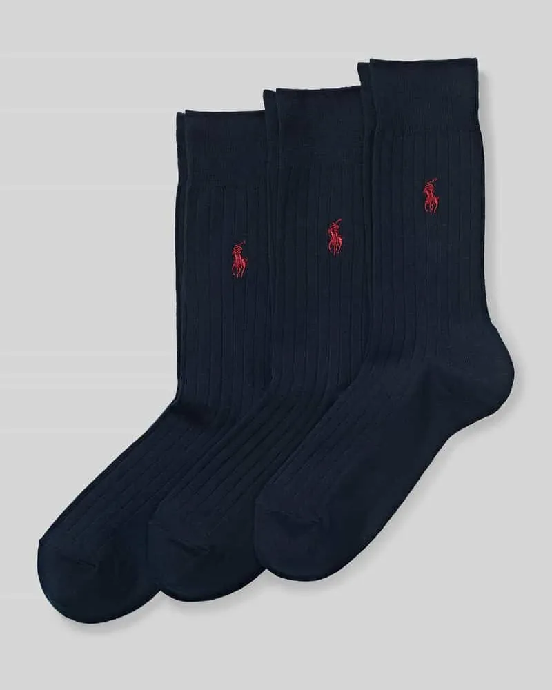 Ralph Lauren Socken mit Logo-Stitching im 3-er-Pack Dunkelblau