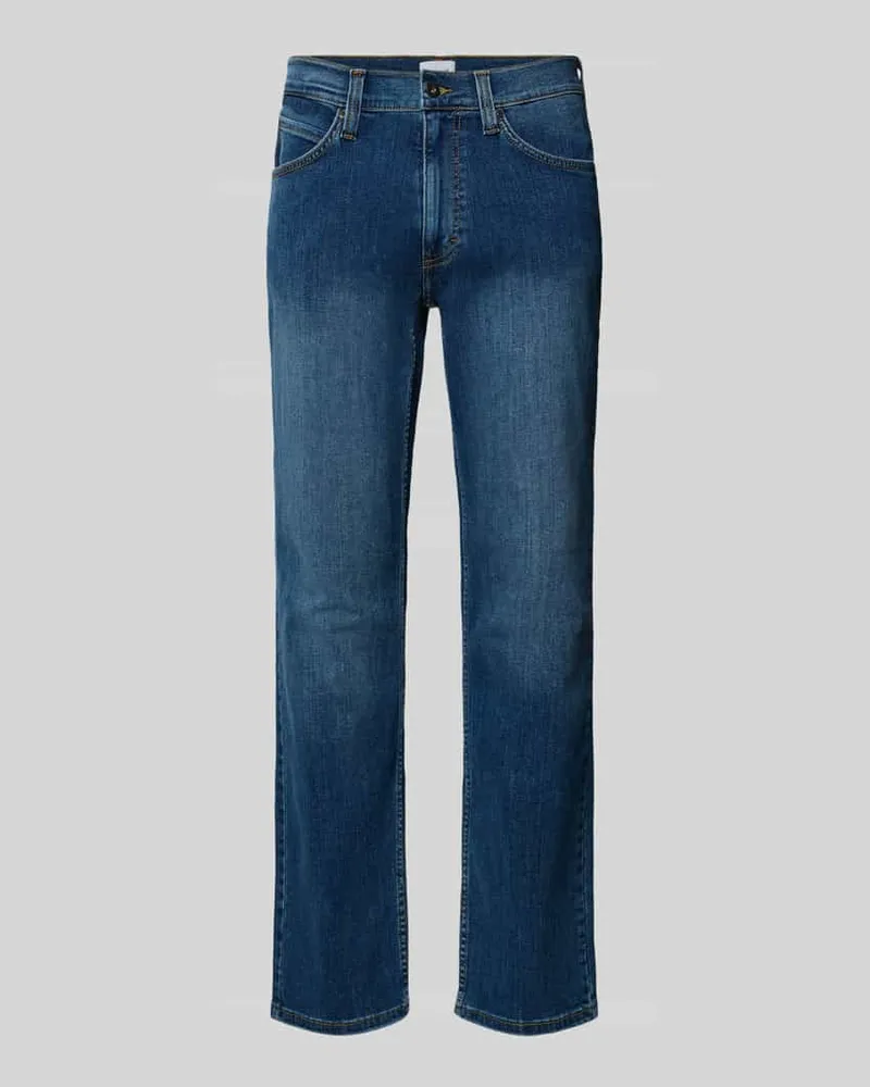Mustang Straight Fit Jeans aus reiner Baumwolle Modell 'Tramper Jeansblau