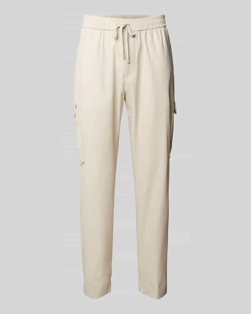 HUGO BOSS Tapered Fit Cargohose mit elastischem Bund Modell 'Urbanex Beige