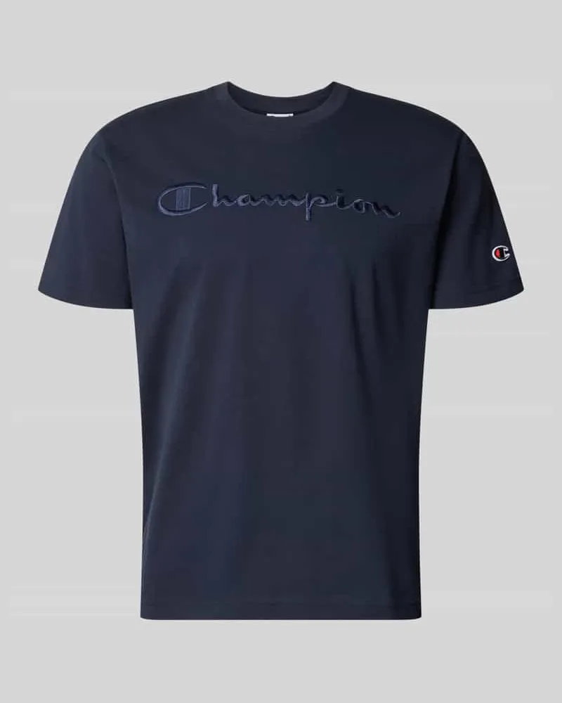 Champion T-Shirt mit Label-Stitching mit Rundhalsausschnitt Marine