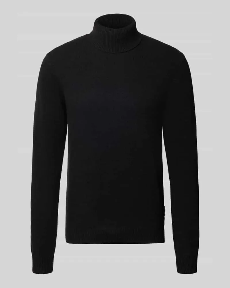 Casual Friday Slim Fit Rollkragenpullover aus Woll-Mix Modell 'Karl Anthrazit