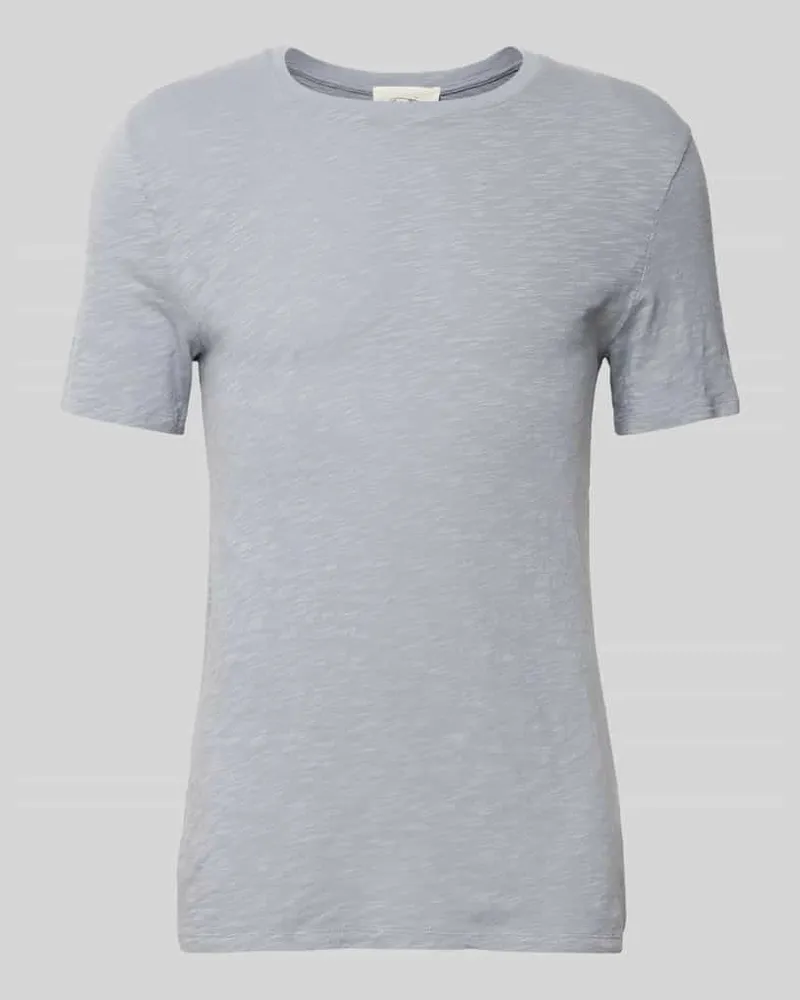 American Vintage T-Shirt mit geripptem Rundhalsausschnitt Modell 'BYSAPICK Bleu