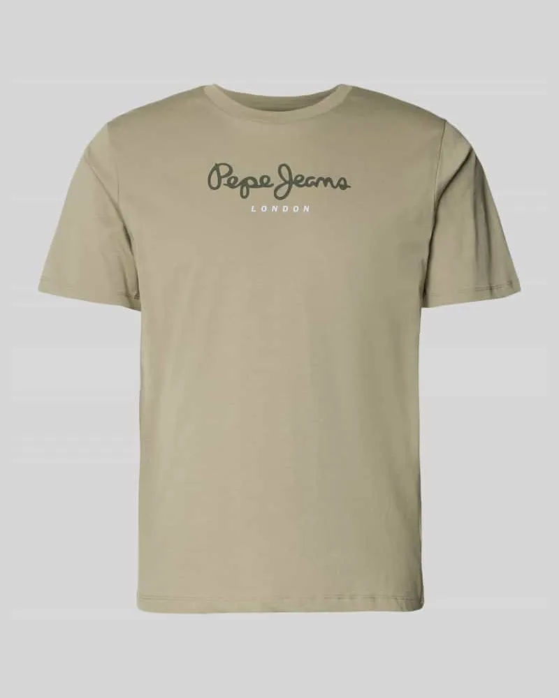 Pepe Jeans Regular Fit T-Shirt aus reiner Baumwolle Modell 'EGGO Oliv