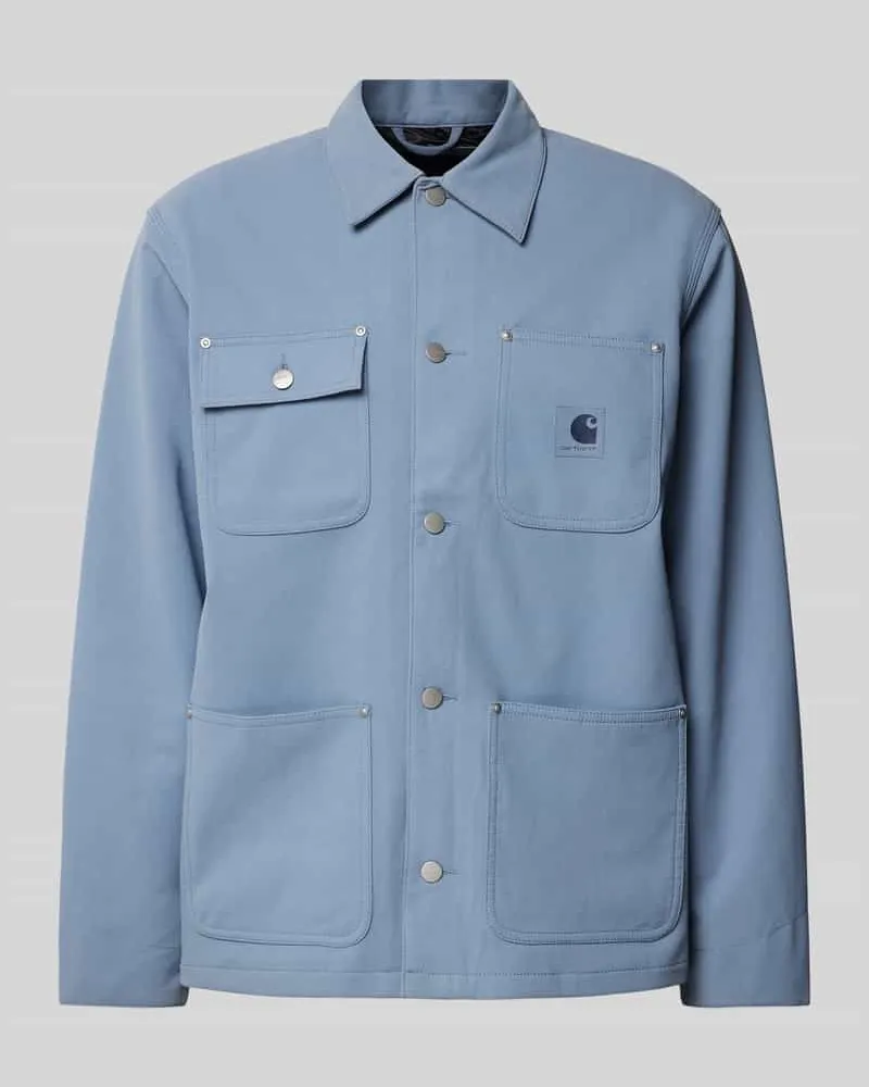 Carhartt WIP Hemdjacke mit Knopfleiste Modell 'Suede Hellblau