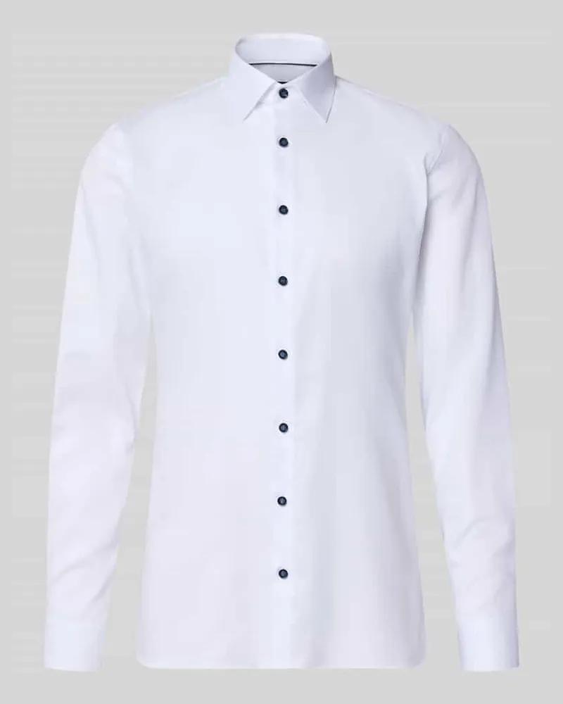 Olymp Super Slim Fit Businesshemd aus Baumwoll-Mix Weiss