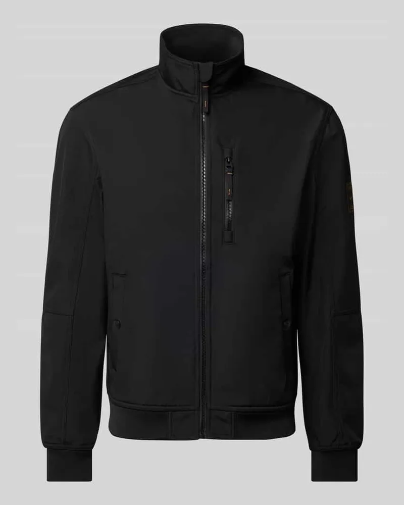 Jack & Jones Regular Fit Bomberjacke mit Stehkragen Modell 'Parker Black