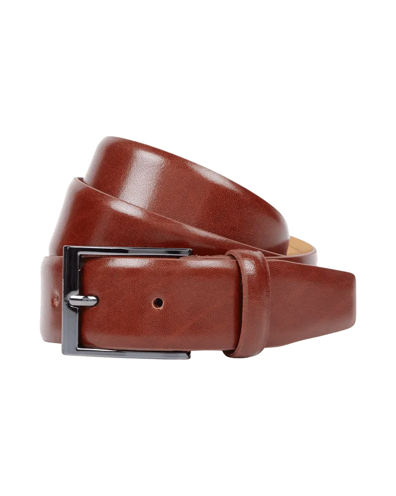 Pierre Cardin Ledergürtel mit Dornschließe in Chrom-Optik 