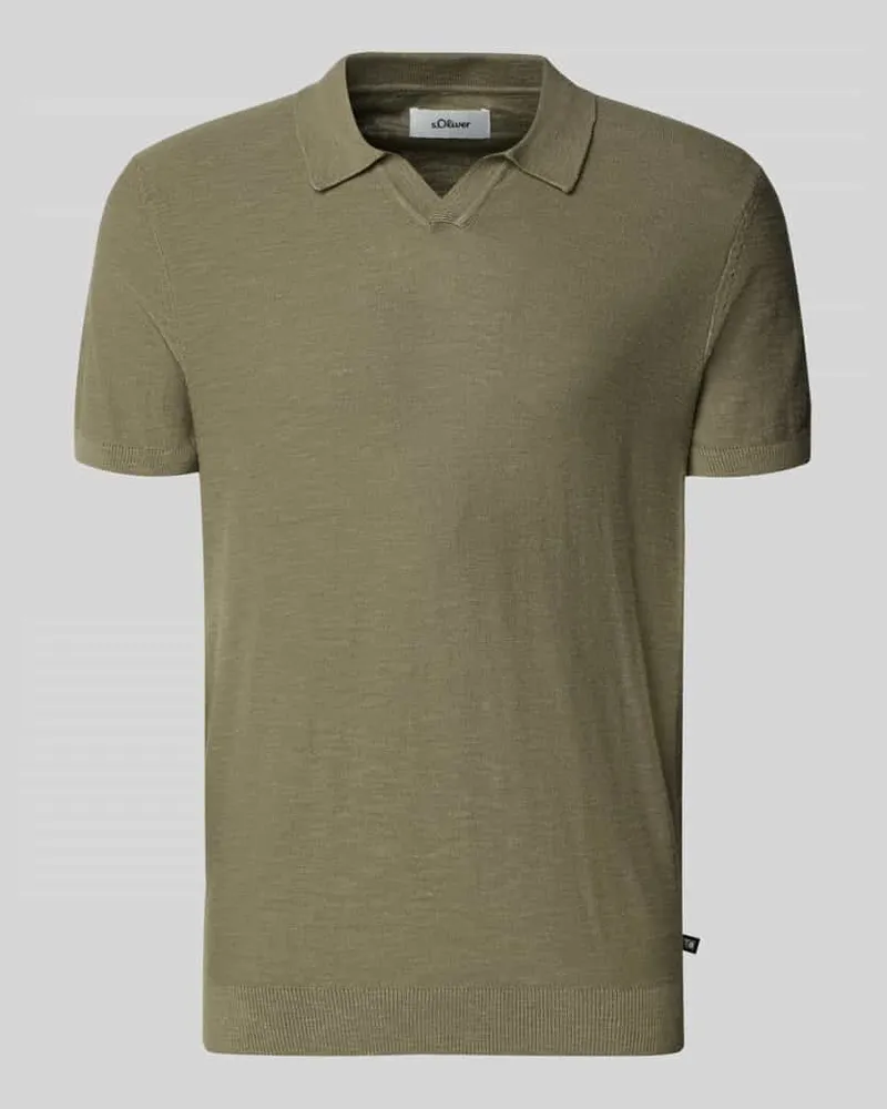 S.Oliver Regular Fit Poloshirt aus reiner Baumwolle Oliv