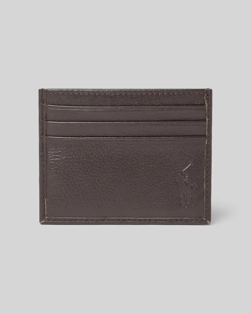 Ralph Lauren Kartenhalter aus echtem Rindsleder Mittelbraun