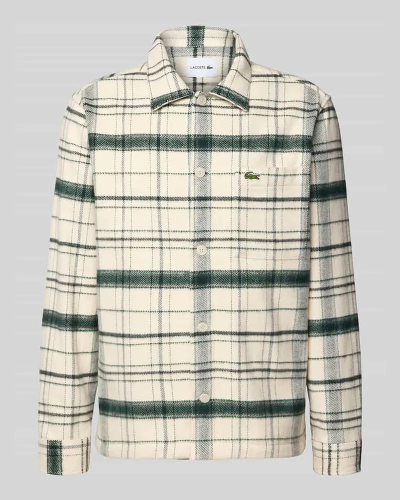 Lacoste Oversized Hemdjacke aus reiner Baumwolle Modell '6CG Gruen