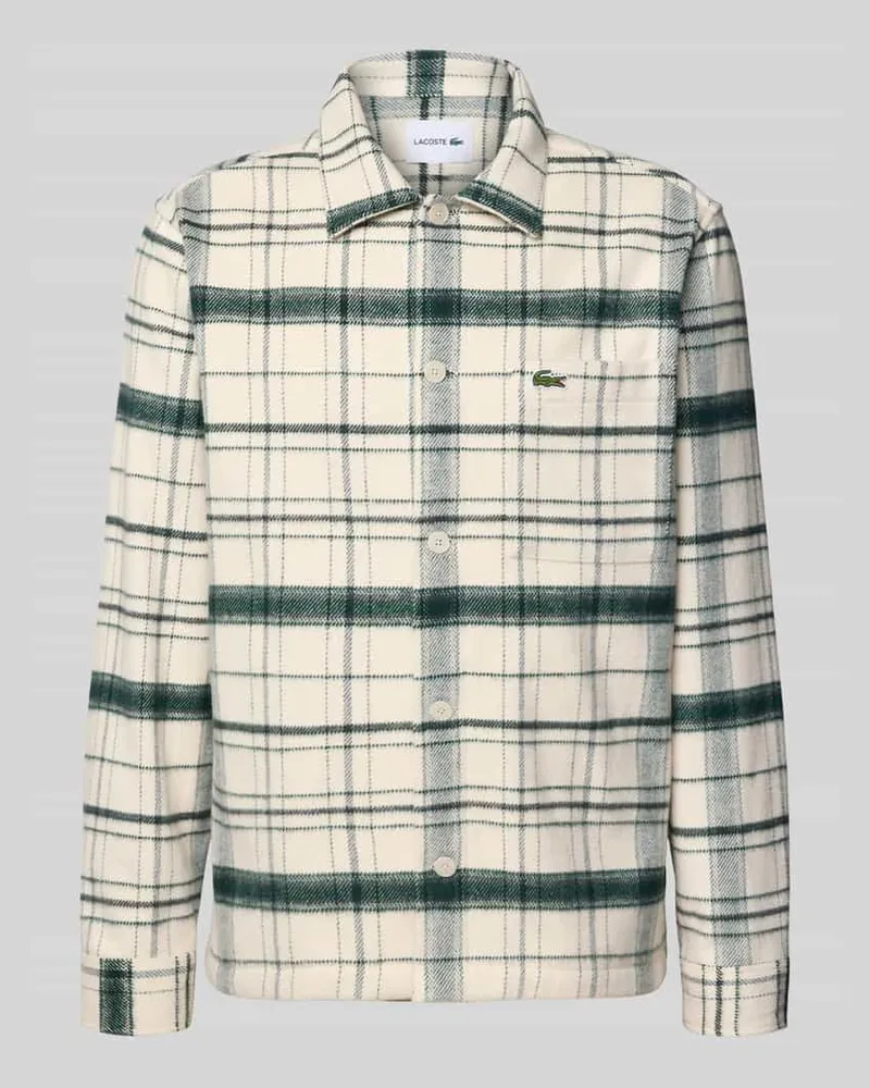 Lacoste Oversized Hemdjacke aus reiner Baumwolle Modell '6CG Gruen