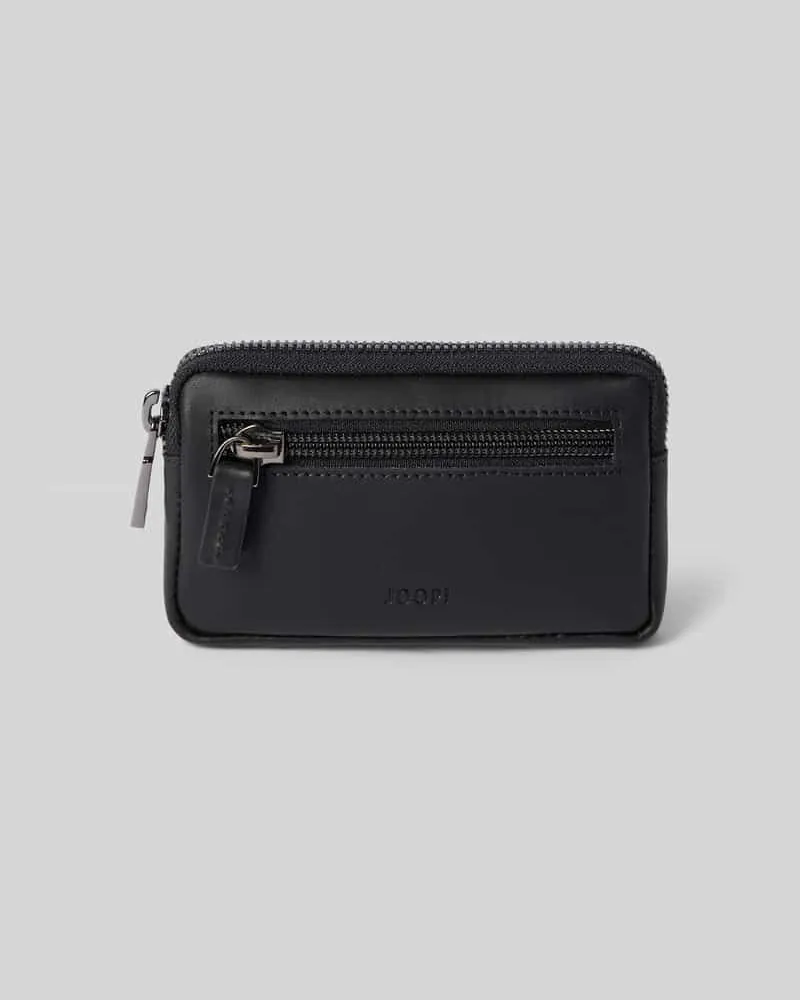 JOOP! Schlüsseletui aus Leder mit Label-Detail und Reißverschluss Black