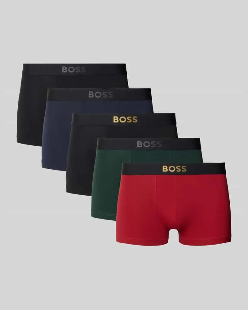 HUGO BOSS Trunks mit Logo-Bund im 5er-Pack Rot
