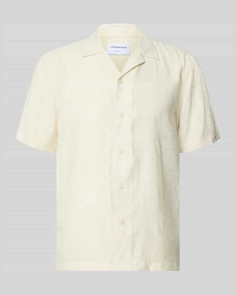 Lindbergh Modern Fit Freizeithemd mit Strukturmuster Offwhite