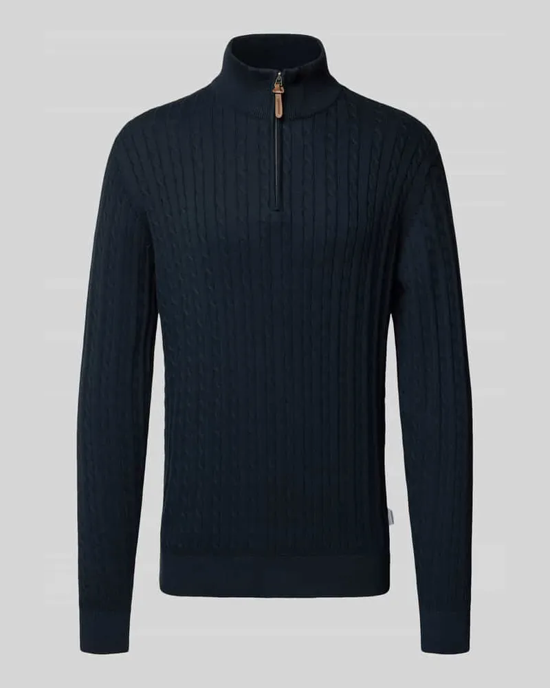 Lindbergh Troyer mit Zopfmuster und Label-Detail 