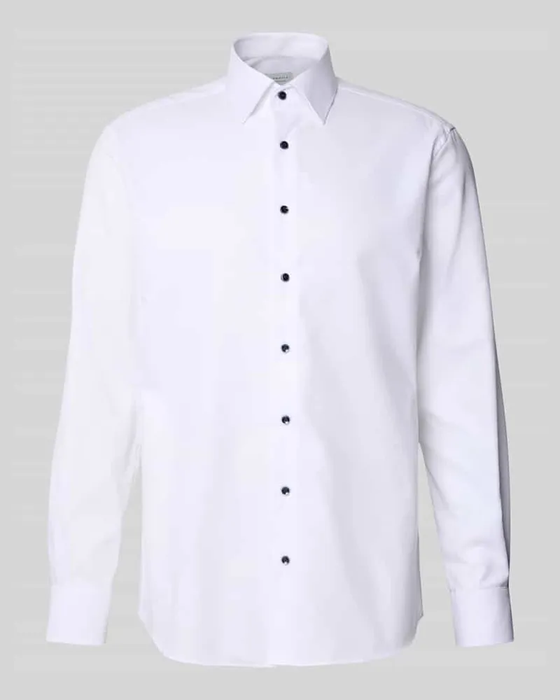 Eterna Regular Fit Business-Hemd in Uni-Struktur 