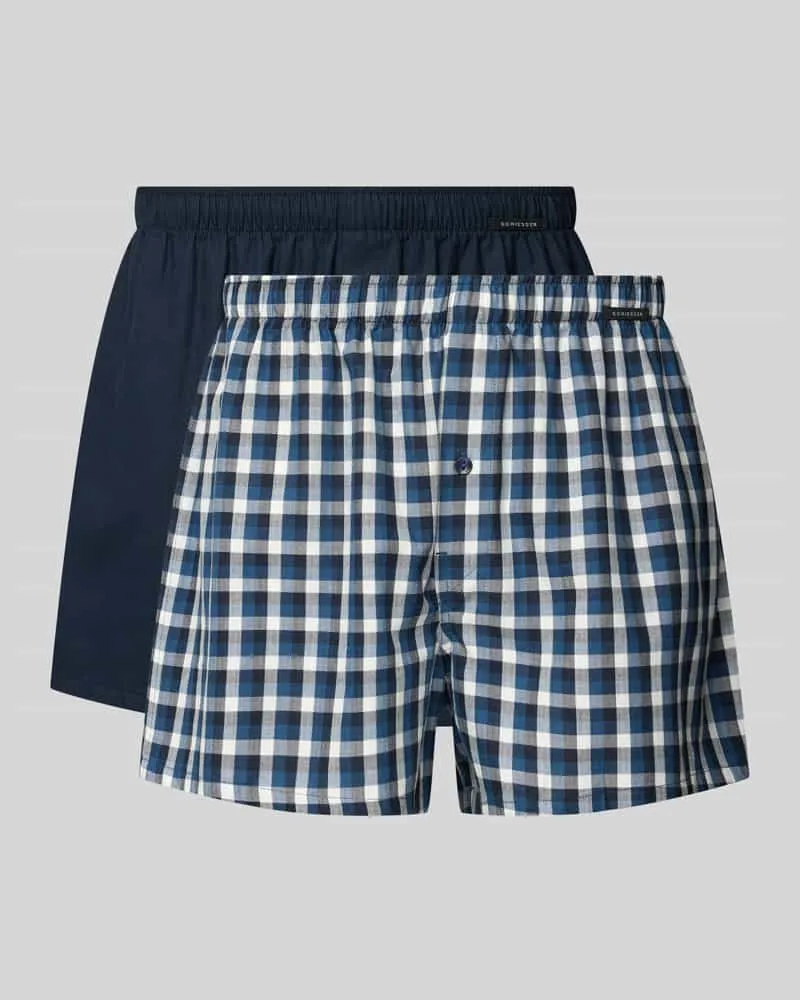 Schiesser Boxershorts mit elastischem Bund im 2er-Pack Bleu