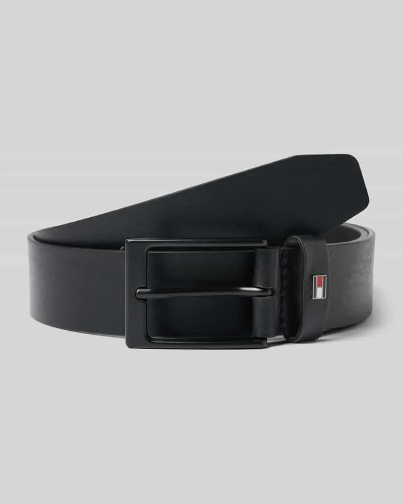 Tommy Hilfiger Ledergürtel mit Logo-Applikation Black