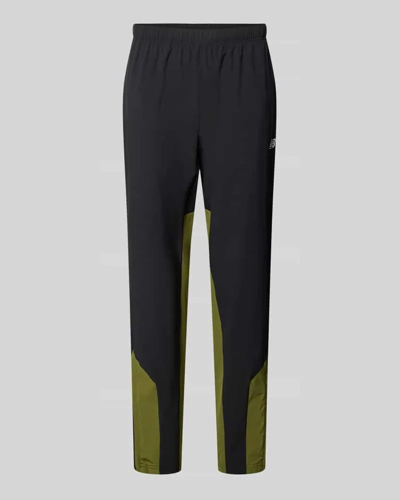 New Balance Regular Fit Jogpants mit Logo und elastischem Bund Gruen