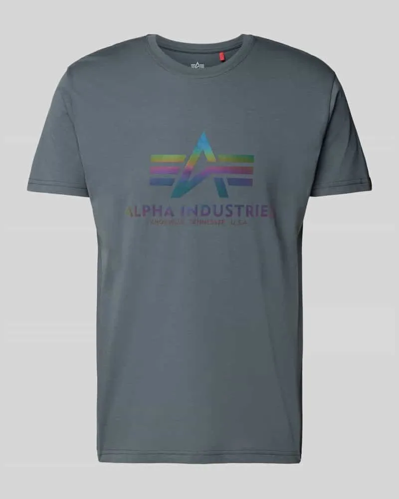 Alpha Industries T-Shirt mit Label-Print Modell 'Rainbow 