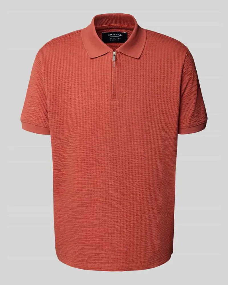McNeal Poloshirt mit kurzem Reißverschluss Terra