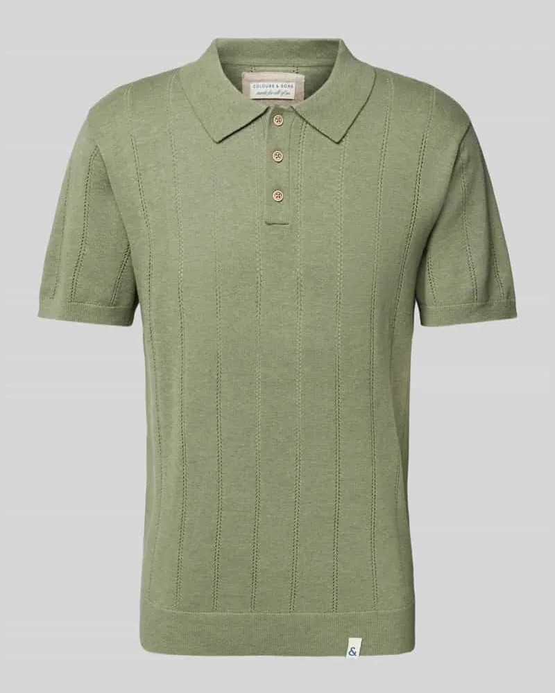 colours & sons Slim Fit Poloshirt mit Leinen-Anteil Weiss