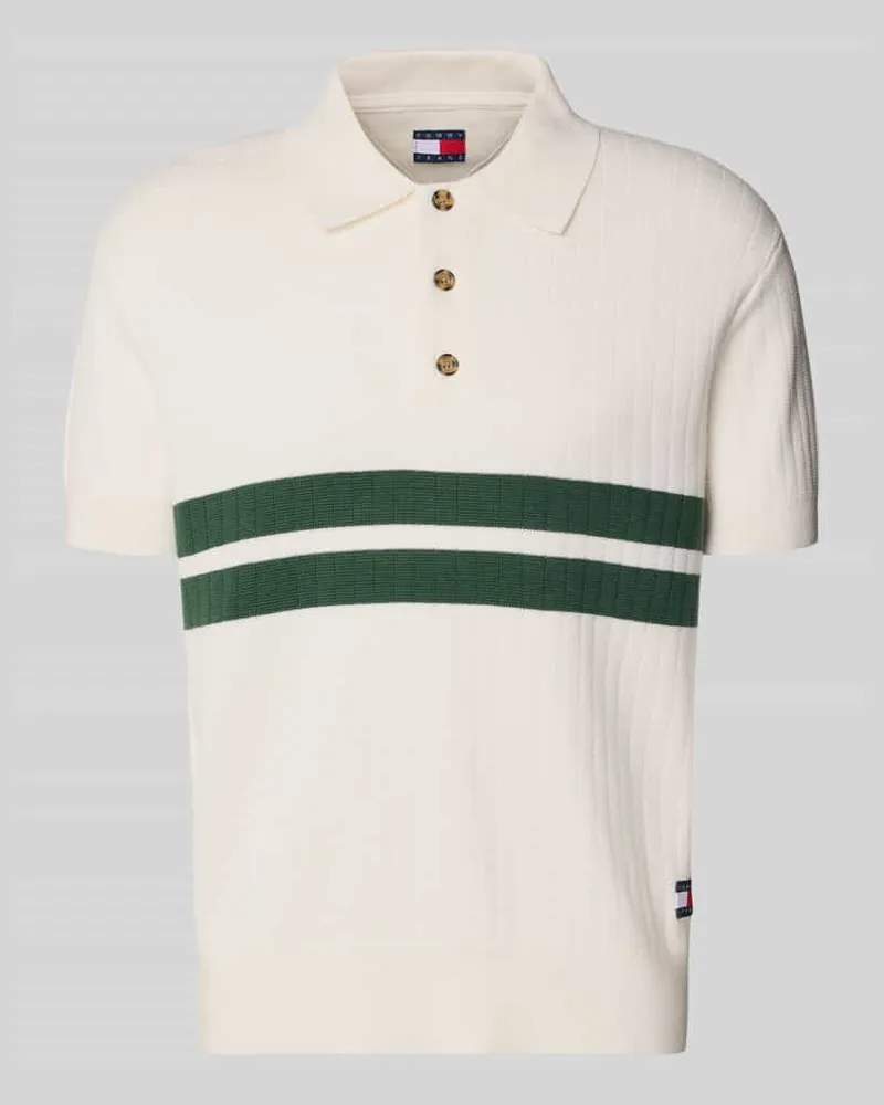 Tommy Hilfiger Regular Fit Poloshirt aus reiner Baumwolle Offwhite