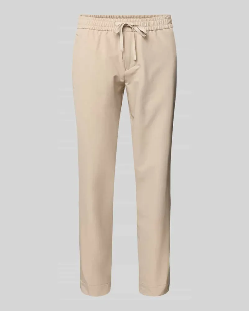 HUGO BOSS Relaxed Fit Stoffhose mit elastischem Bund Modell 'T_Flex Beige