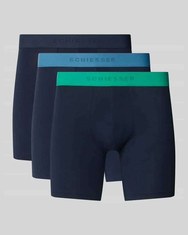 Schiesser Slim Fit Boxer Briefs aus Baumwoll-Mix im 3er-Pack Marine
