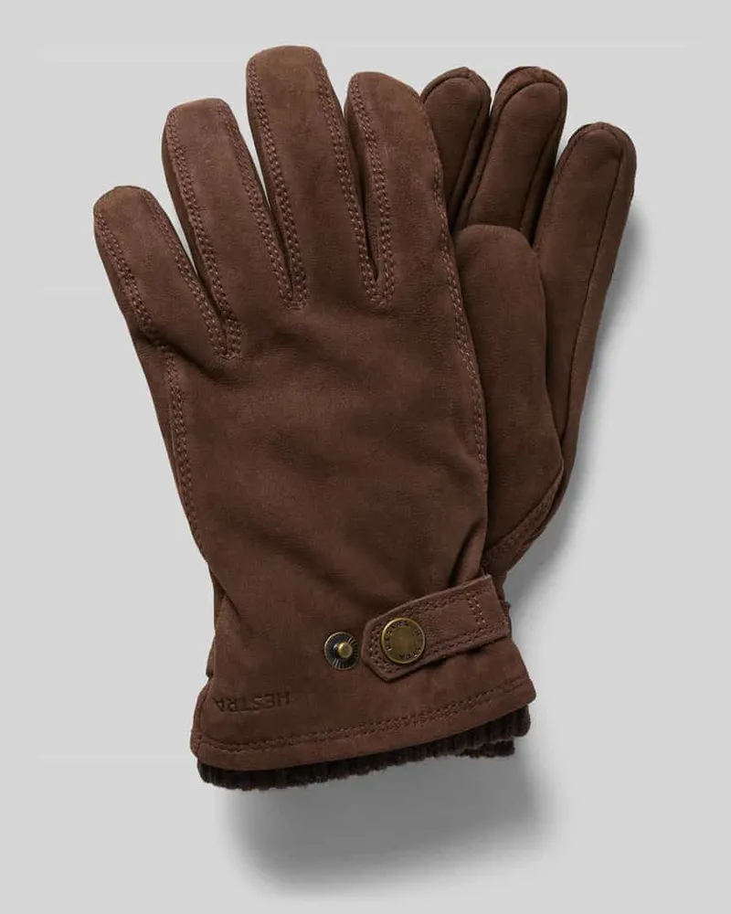 Hestra Handschuhe mit Label-Detail Modell 'Bergvik Hellbraun