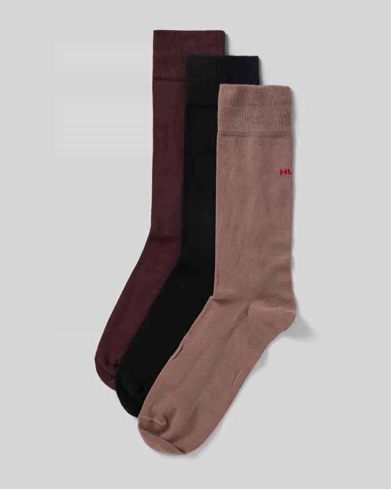 HUGO BOSS Socken aus Baumwoll-Mix im 3er-Pack Aubergine