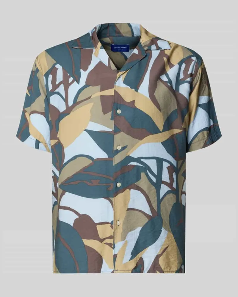 Jack & Jones Regular Fit Freizeithemd im Allover-Look Modell 'TAVIRA MARSHALL Oliv
