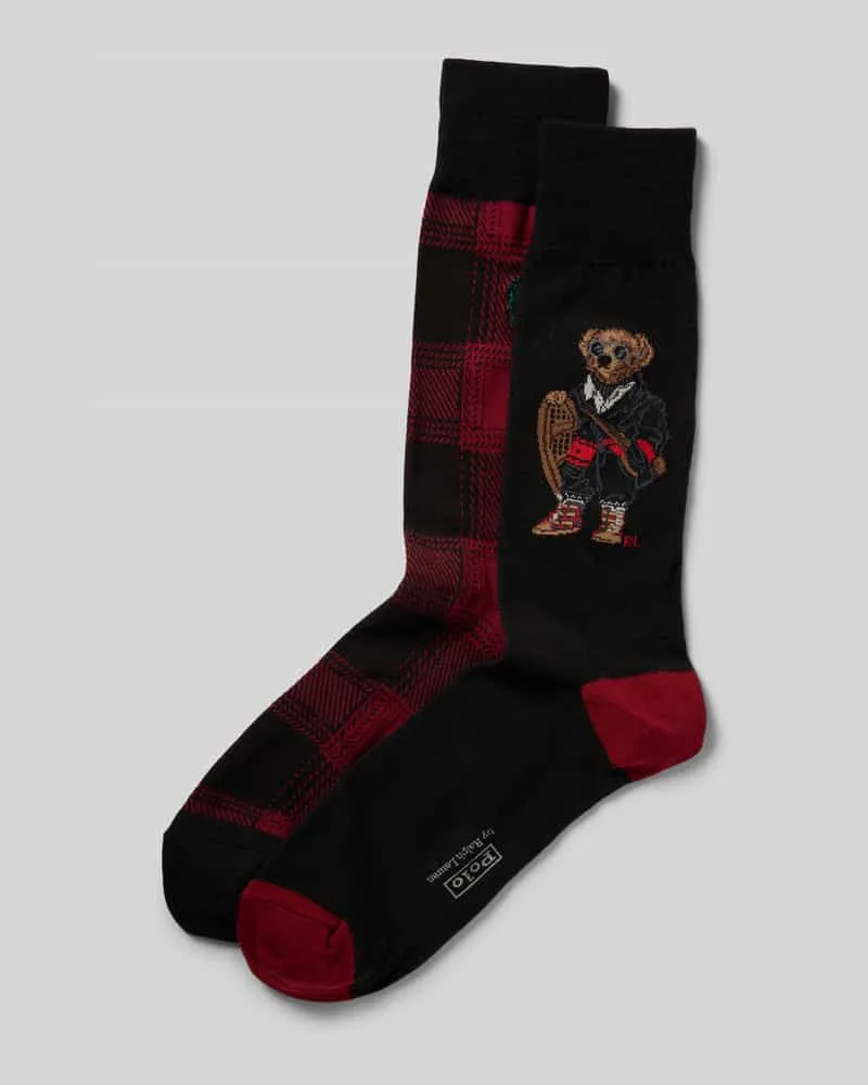 Ralph Lauren Socken mit Label-Print im 2er-Pack Rot