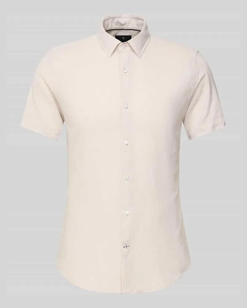 JOOP! Slim Fit Freizeithemd aus Baumwoll-Leinen-Mix Modell 'Pit Beige