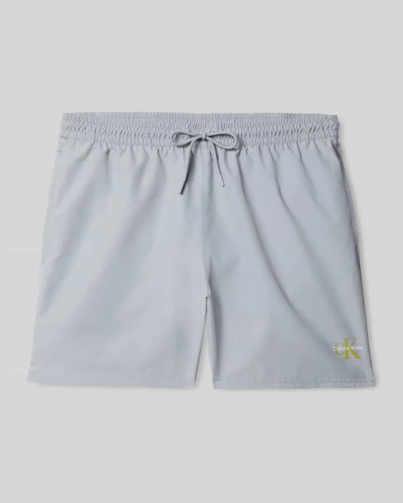 Calvin Klein Badeshorts mit Logo Detail Dunkelgrau
