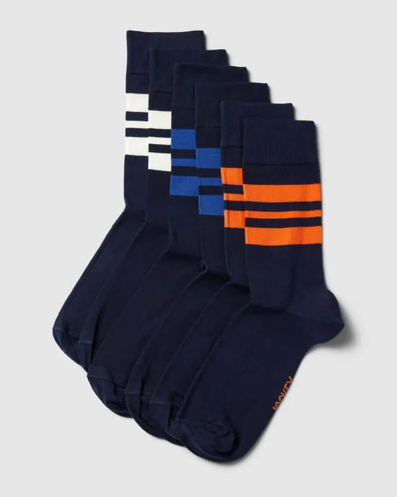 Jockey Socken im 6er-Pack mit Kontraststreifen Marine