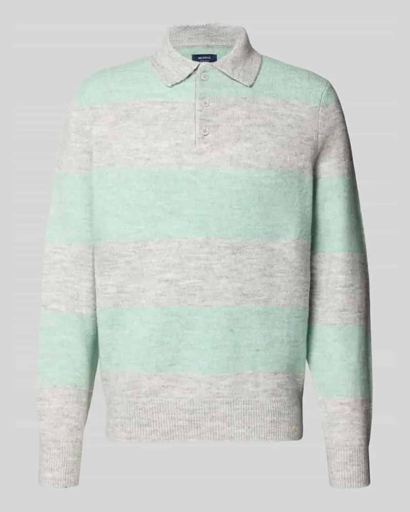 McNeal Regular Fit Strickpullover mit Polokragen Hellgrau