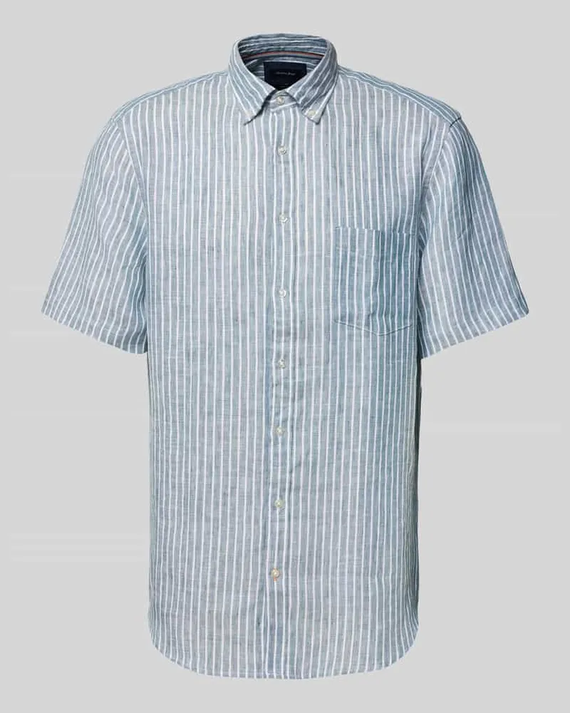 Christian Berg Regular Fit Freizeithemd aus reinem Leinen Metallic