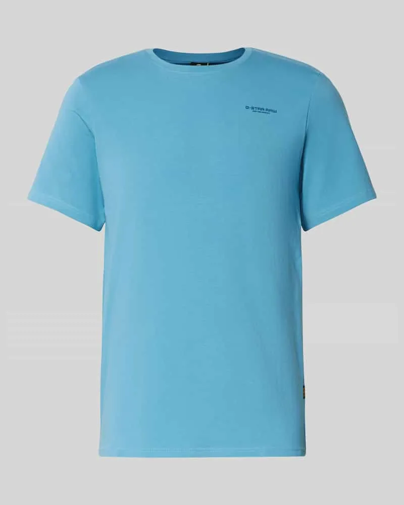 G-STAR RAW Slim Fit T-Shirt mit Label-Print Aqua