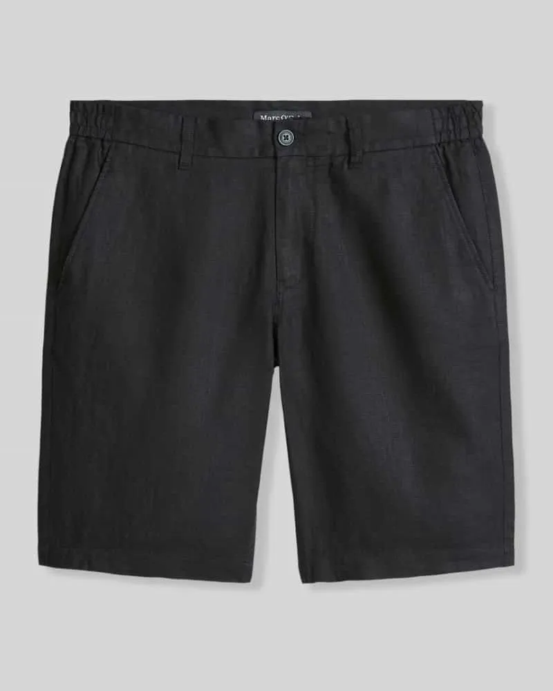 Marc O'Polo Regular Fit Shorts aus reinem Leinen Modell 'RESO JOGGER Black