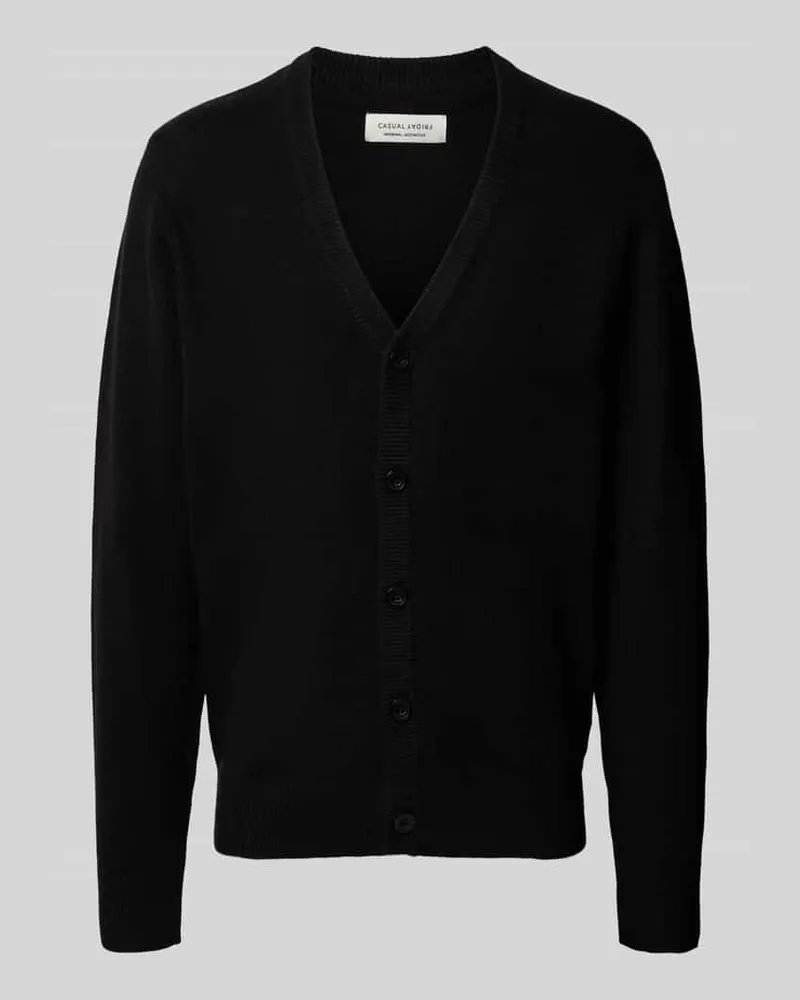 Casual Friday Slim Fit Strickjacke mit V-Ausschnitt Modell 'Heine 