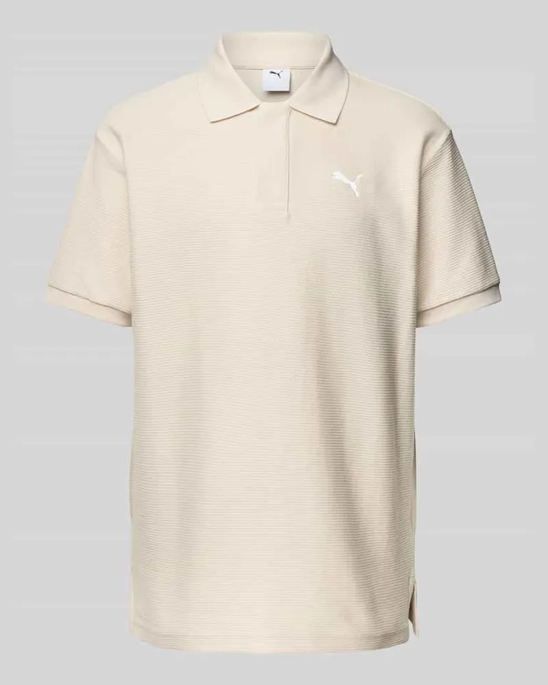 Puma Relaxed Fit Poloshirt mit Label-Stitching Offwhite