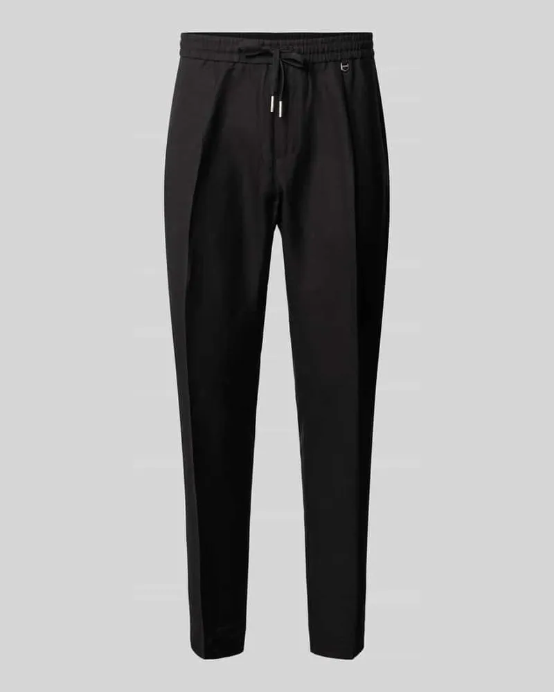 Antony Morato Regular Fit Hose aus Leinen-Viskose-Mix Modell 'NEIL Black