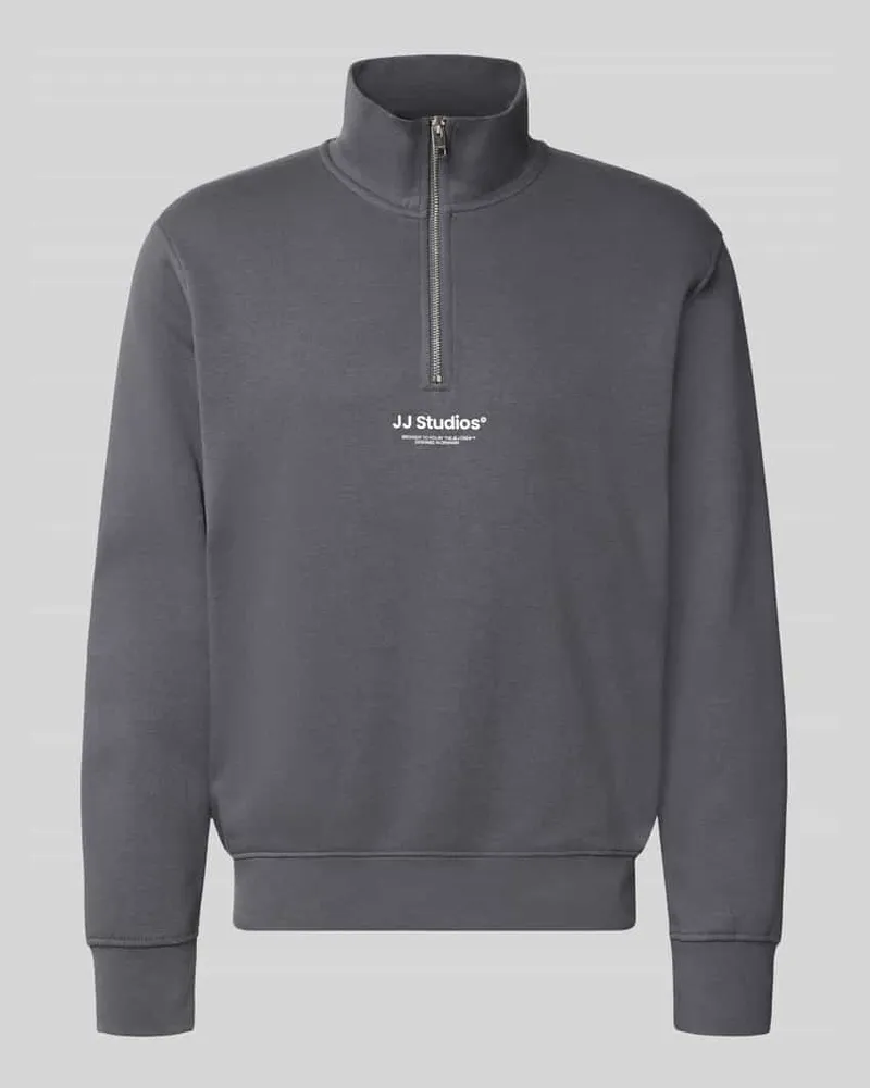 Jack & Jones Regular Fit Sweatshirt aus Baumwoll-Mix Modell 'Soho Hellgrau