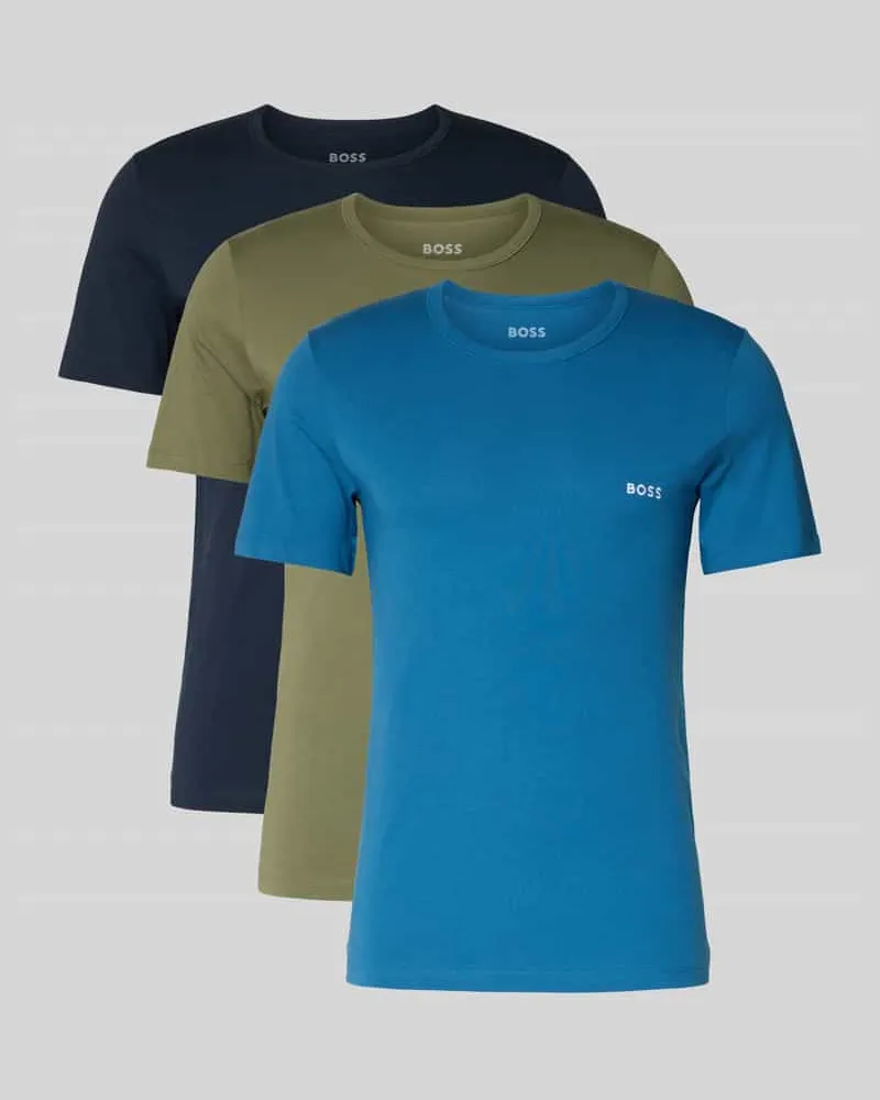 HUGO BOSS Regular Fit T-Shirt Set aus reiner Baumwolle im 3er-Pack Oliv